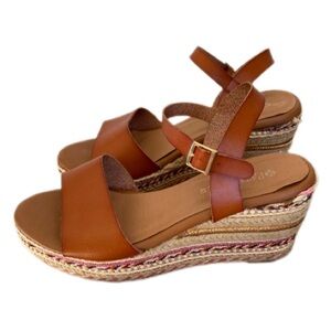 Patrizia Beaded Leather Wedge Sandals